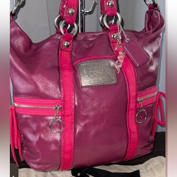 Coach Handbags - COACH POPPY Pink Leather SHOULDER CROSS BODY Bag AND DUST BAG
